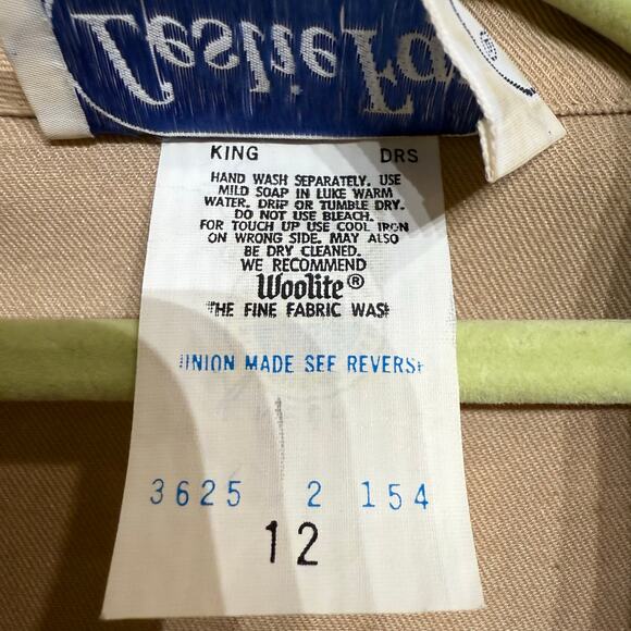 Leslie Fay Tan Vintage Midi Dress Sz 12 - Picture 7 of 14